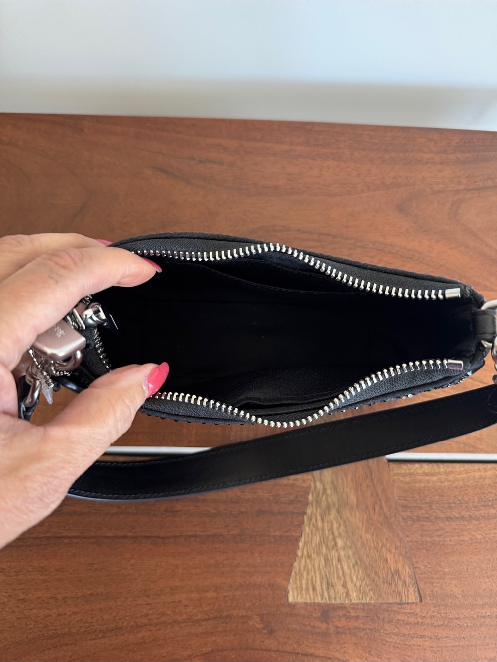 Coach Black Crystal-Studded Mini Shoulder Bag - Picture 4 of 4